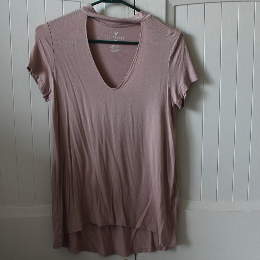 AEO Pink Soft & Sexy Choker T-Shirt